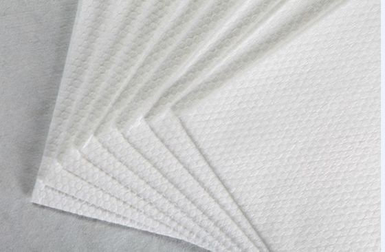 62g Beyaz %100 Viskon Spunlace Dokunmamış Kumaş Küçük İnci Tanecikli Pamuklu Mendil, Pedler, Islak Mendiller